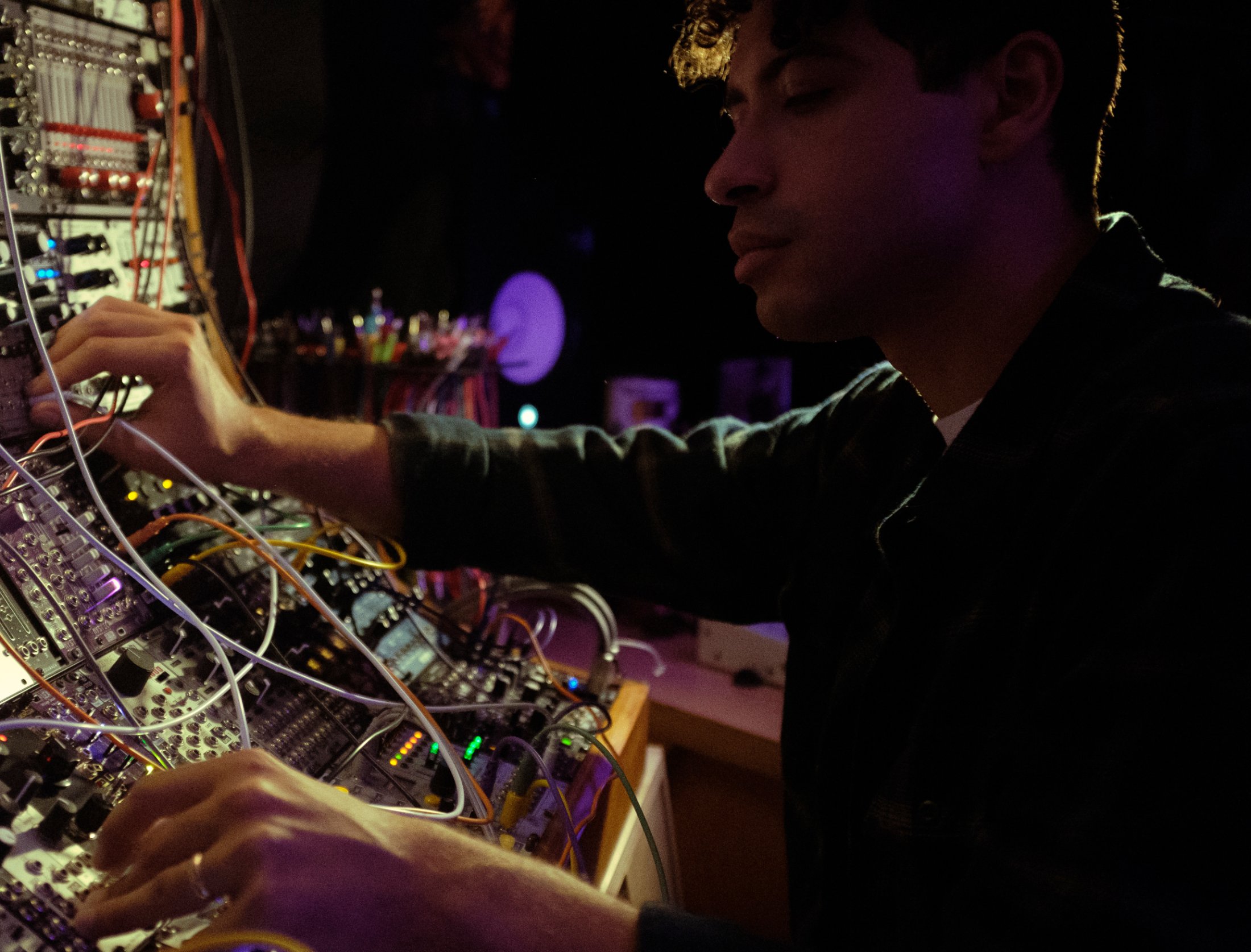 Aqeel Aadam at his modular synth